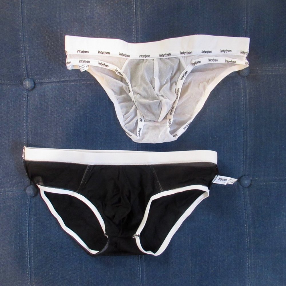 NWT Two Pairs of Intymen Fine Mesh Briefs Size M.